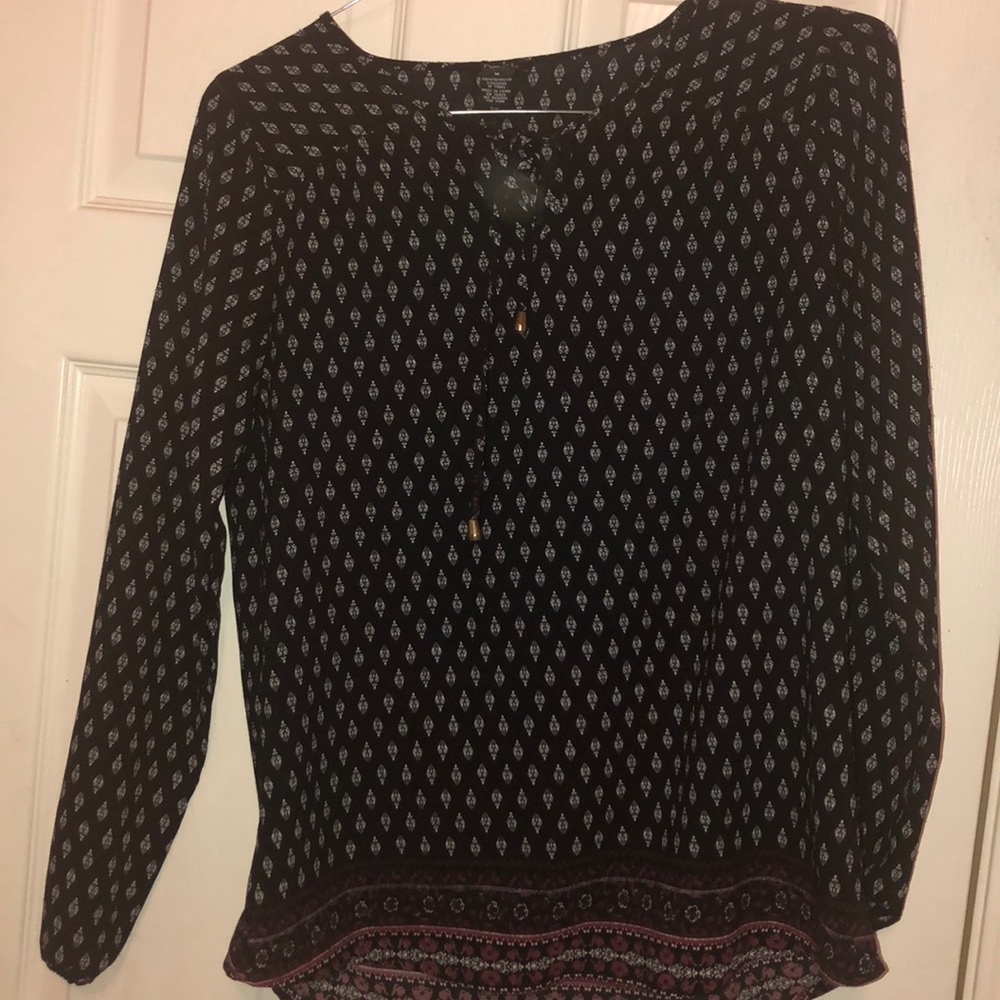 Black Printed Blouse